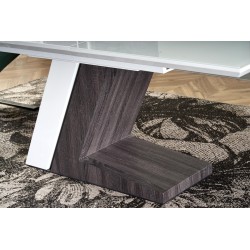 'MORTIS Extendable Table Top - White, Leg - White / Dark Ash' 'MORTIS Extendable Table Top - White, Leg - White / Dark Ash'