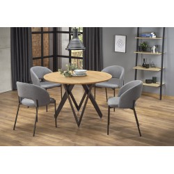 'MOZAMBIQUE Table, Top - Golden Oak, Frame - Black'