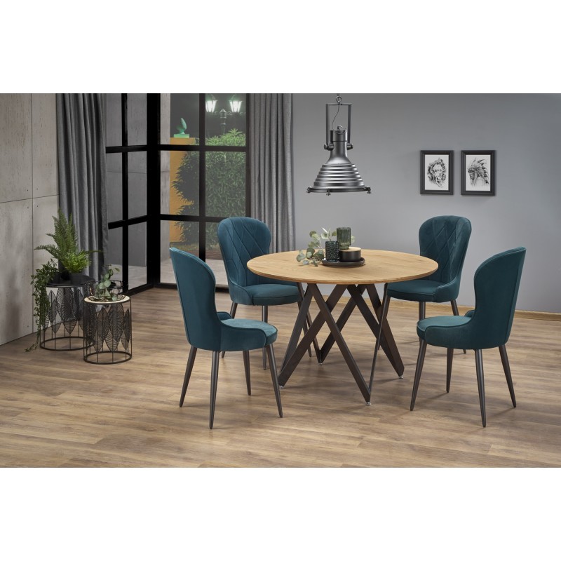 'MOZAMBIQUE Table, Top - Golden Oak, Frame - Black' 'MOZAMBIQUE Table, Top - Golden Oak, Frame - Black'