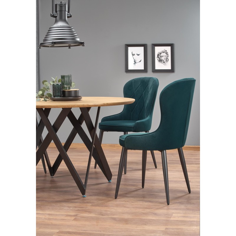 'MOZAMBIQUE Table, Top - Golden Oak, Frame - Black' 'MOZAMBIQUE Table, Top - Golden Oak, Frame - Black'