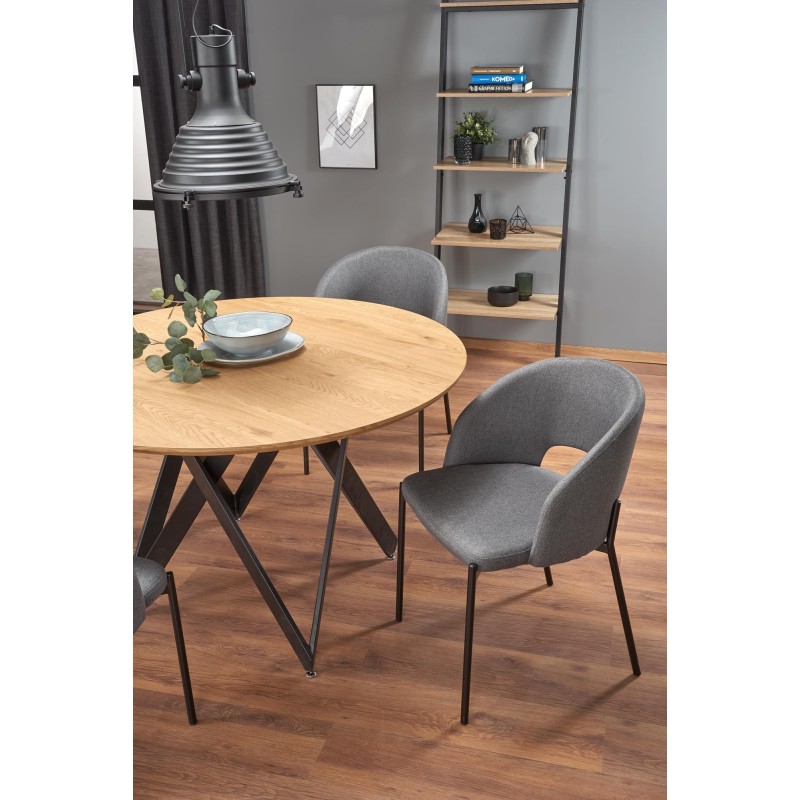'MOZAMBIQUE Table, Top - Golden Oak, Frame - Black' 'MOZAMBIQUE Table, Top - Golden Oak, Frame - Black'