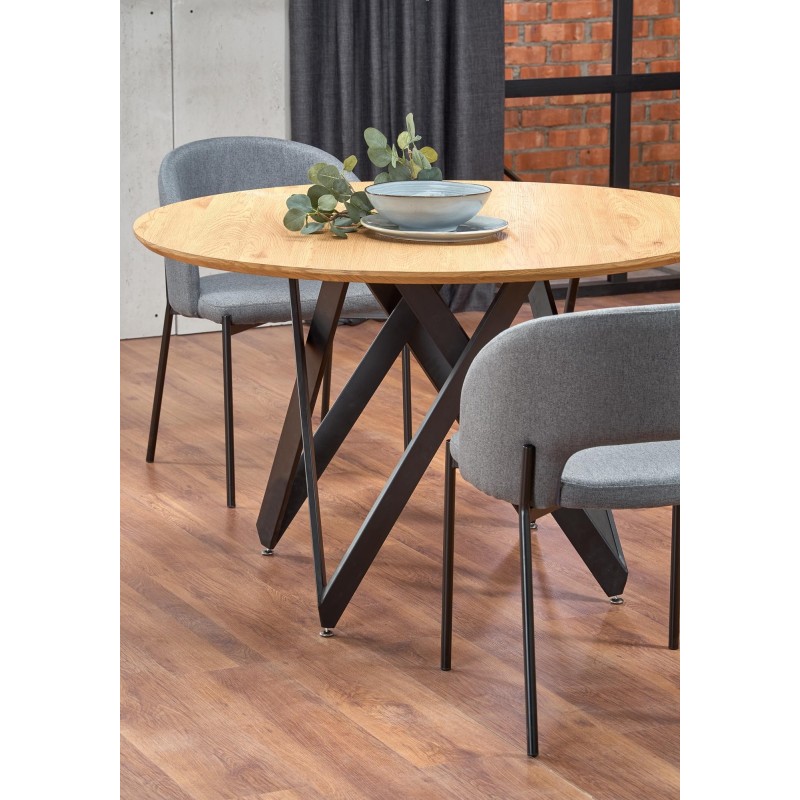 'MOZAMBIQUE Table, Top - Golden Oak, Frame - Black' 'MOZAMBIQUE Table, Top - Golden Oak, Frame - Black'