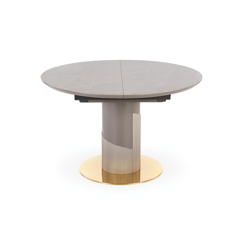 "MUSCAT Extendable Table Top - Ashen Marble, Leg - Light Ash / Gold" "MUSCAT Extendable Table Top - Ashen Marble, Leg - Light Ash / Gold"