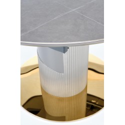 "MUSCAT Extendable Table Top - Ashen Marble, Leg - Light Ash / Gold" "MUSCAT Extendable Table Top - Ashen Marble, Leg - Light Ash / Gold"
