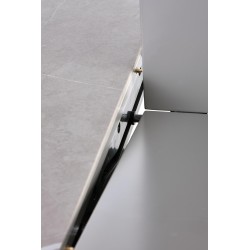 "MUSCAT Extendable Table Top - Ashen Marble, Leg - Light Ash / Gold" "MUSCAT Extendable Table Top - Ashen Marble, Leg - Light Ash / Gold"