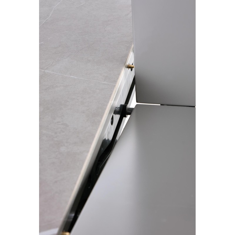 "MUSCAT Extendable Table Top - Ashen Marble, Leg - Light Ash / Gold" "MUSCAT Extendable Table Top - Ashen Marble, Leg - Light Ash / Gold"