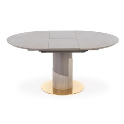 "MUSCAT Extendable Table Top - Ashen Marble, Leg - Light Ash / Gold" "MUSCAT Extendable Table Top - Ashen Marble, Leg - Light Ash / Gold"