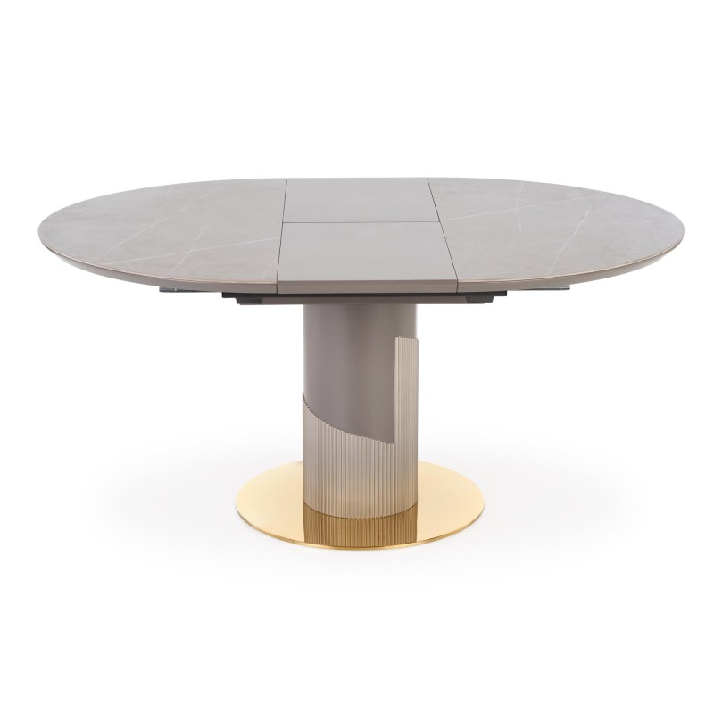 "MUSCAT Extendable Table Top - Ashen Marble, Leg - Light Ash / Gold" "MUSCAT Extendable Table Top - Ashen Marble, Leg - Light Ash / Gold"