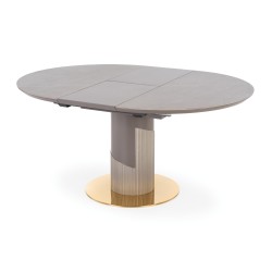 "MUSCAT Extendable Table Top - Ashen Marble, Leg - Light Ash / Gold" "MUSCAT Extendable Table Top - Ashen Marble, Leg - Light Ash / Gold"
