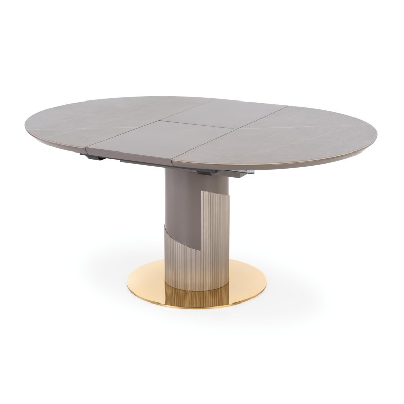 "MUSCAT Extendable Table Top - Ashen Marble, Leg - Light Ash / Gold" "MUSCAT Extendable Table Top - Ashen Marble, Leg - Light Ash / Gold"