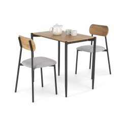 'NANDO Set: Table + 2 Chairs, Natural / Black'