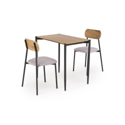 'NANDO Set: Table + 2 Chairs, Natural / Black' 'NANDO Set: Table + 2 Chairs, Natural / Black'