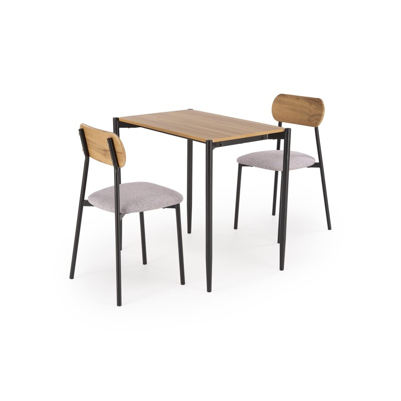 'NANDO Set: Table + 2 Chairs, Natural / Black' 'NANDO Set: Table + 2 Chairs, Natural / Black'