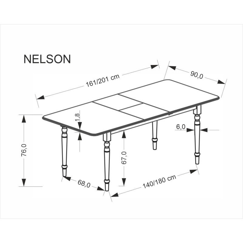 'NELSON Extendable Table, White' 'NELSON Extendable Table, White'