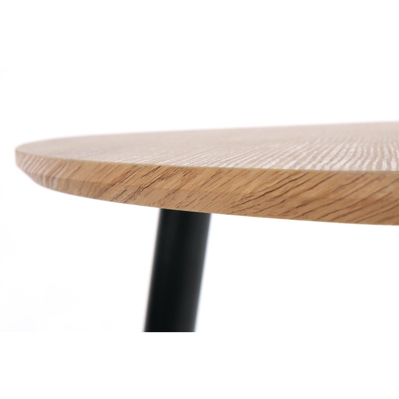 'NICEA 2, Set of 2 Golden Oak/Black Benches' 'NICEA 2, Set of 2 Golden Oak/Black Benches'