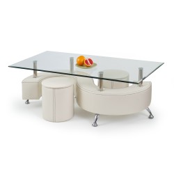 'NINA 3 Drawer White Coffee Table'