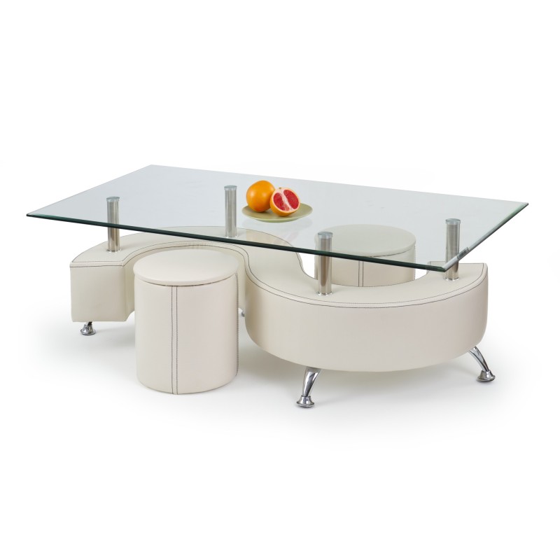 'NINA 3 Drawer White Coffee Table' 'NINA 3 Drawer White Coffee Table'
