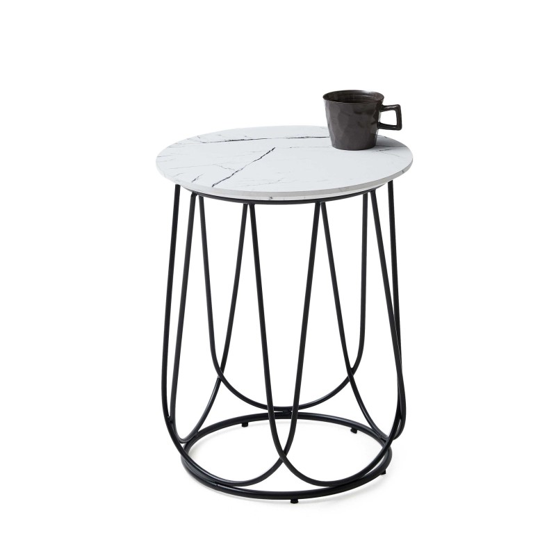 'NUBIRA S Bench Frame - Black, Top - White Marble' 'NUBIRA S Bench Frame - Black, Top - White Marble'