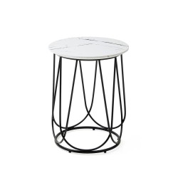 'NUBIRA S Bench Frame - Black, Top - White Marble' 'NUBIRA S Bench Frame - Black, Top - White Marble'