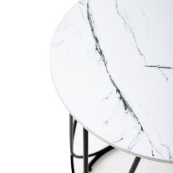 'NUBIRA S Bench Frame - Black, Top - White Marble' 'NUBIRA S Bench Frame - Black, Top - White Marble'