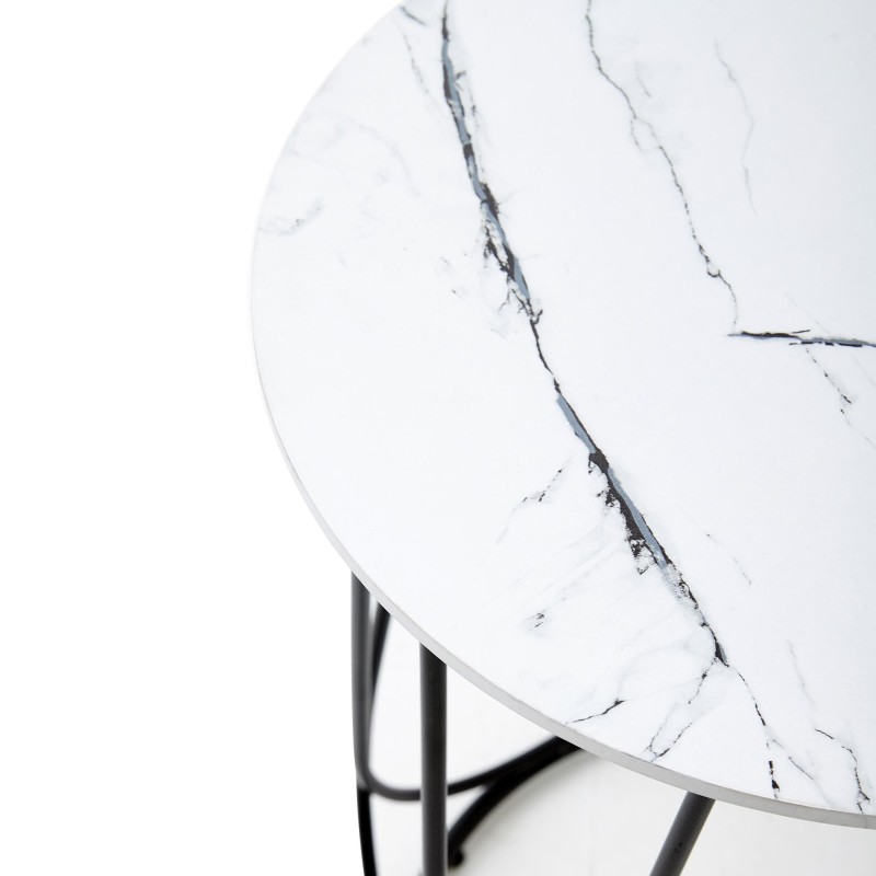 'NUBIRA S Bench Frame - Black, Top - White Marble' 'NUBIRA S Bench Frame - Black, Top - White Marble'