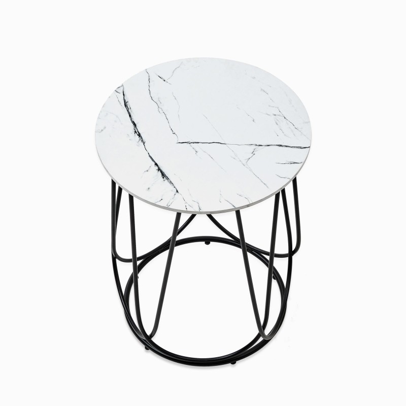 'NUBIRA S Bench Frame - Black, Top - White Marble' 'NUBIRA S Bench Frame - Black, Top - White Marble'