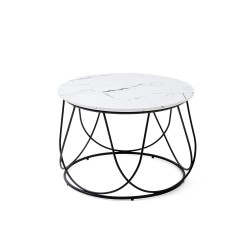 'NUBIRA Coffee Table Frame - Black, Top - White Marble' 'NUBIRA Coffee Table Frame - Black, Top - White Marble'