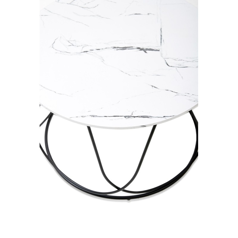 'NUBIRA Coffee Table Frame - Black, Top - White Marble' 'NUBIRA Coffee Table Frame - Black, Top - White Marble'