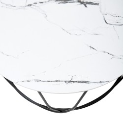 'NUBIRA Coffee Table Frame - Black, Top - White Marble' 'NUBIRA Coffee Table Frame - Black, Top - White Marble'