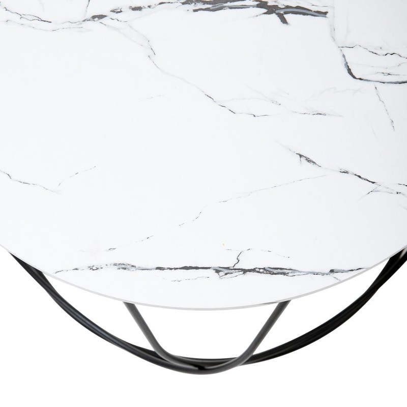 'NUBIRA Coffee Table Frame - Black, Top - White Marble' 'NUBIRA Coffee Table Frame - Black, Top - White Marble'