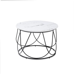'NUBIRA Coffee Table Frame - Black, Top - White Marble' 'NUBIRA Coffee Table Frame - Black, Top - White Marble'