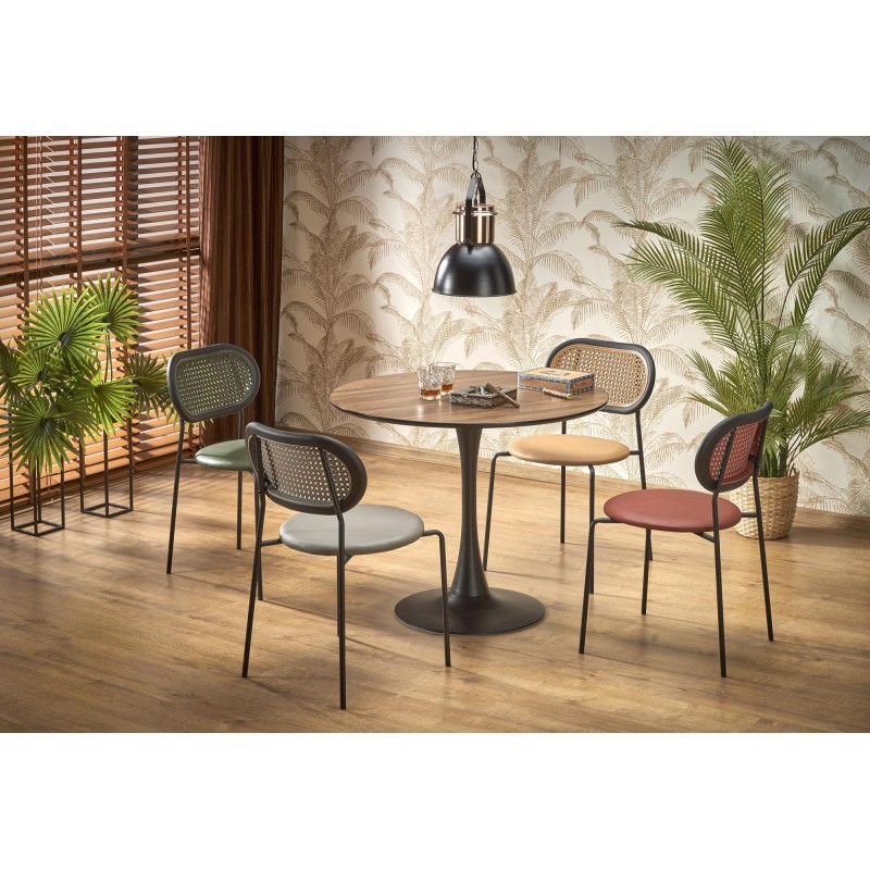 'OLMO Round Table, Walnut / Black'