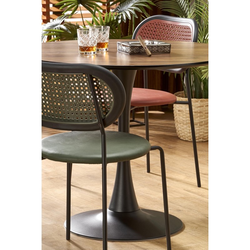 'OLMO Round Table, Walnut / Black' 'OLMO Round Table, Walnut / Black'