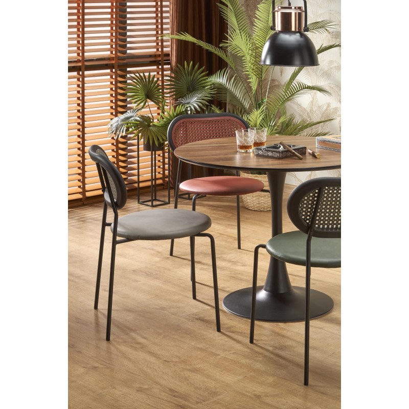 'OLMO Round Table, Walnut / Black' 'OLMO Round Table, Walnut / Black'