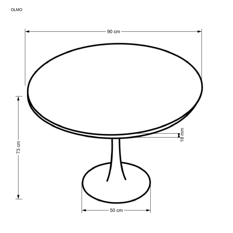 'OLMO Round Table, Walnut / Black' 'OLMO Round Table, Walnut / Black'