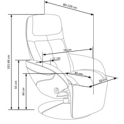 OPTIMA 2 recliner popielaty tkanina OPTIMA 2 recliner popielaty tkanina