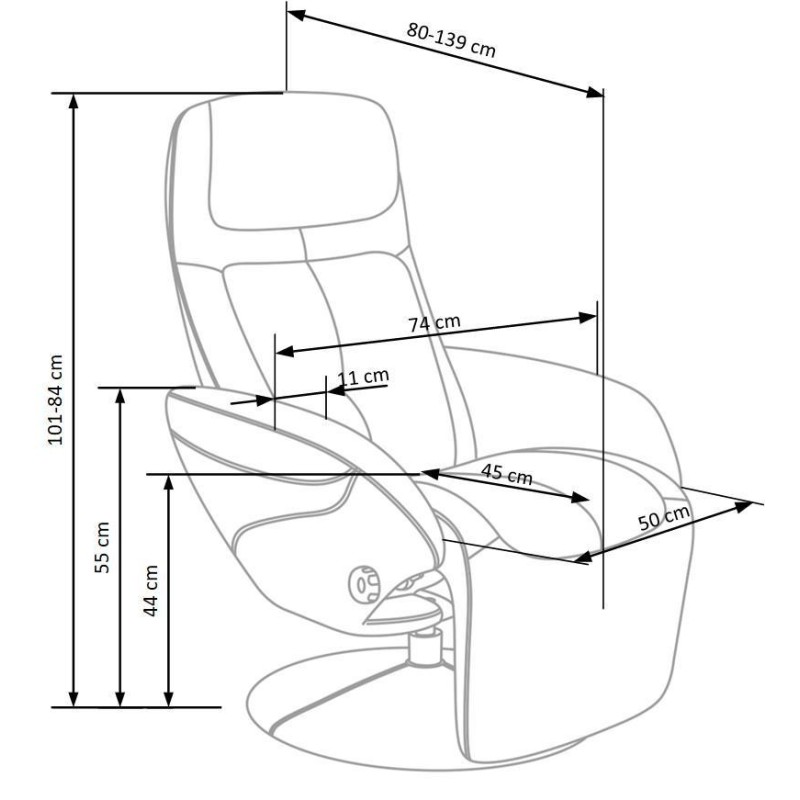 OPTIMA 2 recliner popielaty tkanina OPTIMA 2 recliner popielaty tkanina