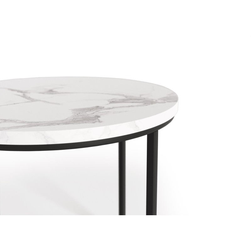 'OREO Set of Two Benches White Marble / Black' 'OREO Set of Two Benches White Marble / Black'