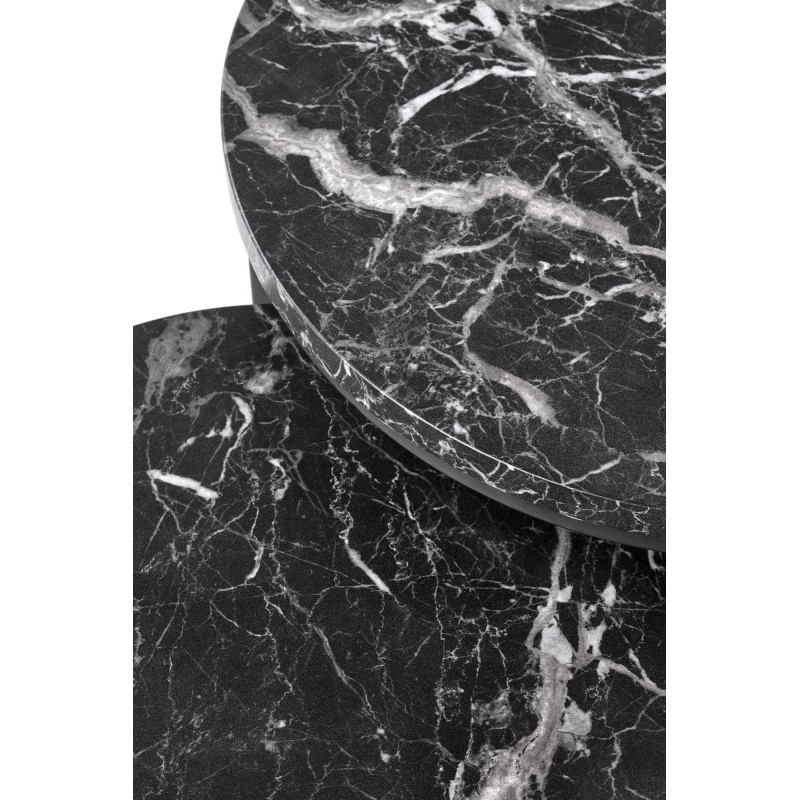 'OREO Set of Two Benches Black Marble / Black' 'OREO Set of Two Benches Black Marble / Black'