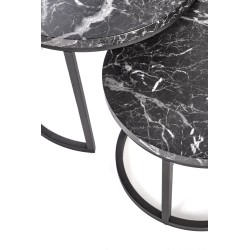 'OREO Set of Two Benches Black Marble / Black' 'OREO Set of Two Benches Black Marble / Black'