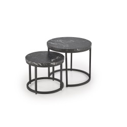 'OREO Set of Two Benches Black Marble / Black' 'OREO Set of Two Benches Black Marble / Black'