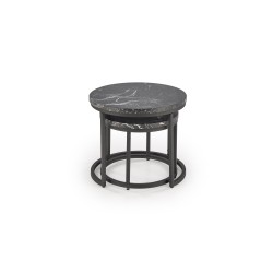 'OREO Set of Two Benches Black Marble / Black' 'OREO Set of Two Benches Black Marble / Black'