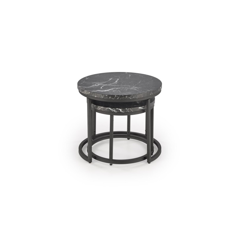 'OREO Set of Two Benches Black Marble / Black' 'OREO Set of Two Benches Black Marble / Black'