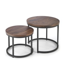 'OREO Set of Two Benches Walnut / Black' 'OREO Set of Two Benches Walnut / Black'
