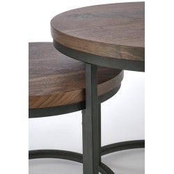 'OREO Set of Two Benches Walnut / Black' 'OREO Set of Two Benches Walnut / Black'