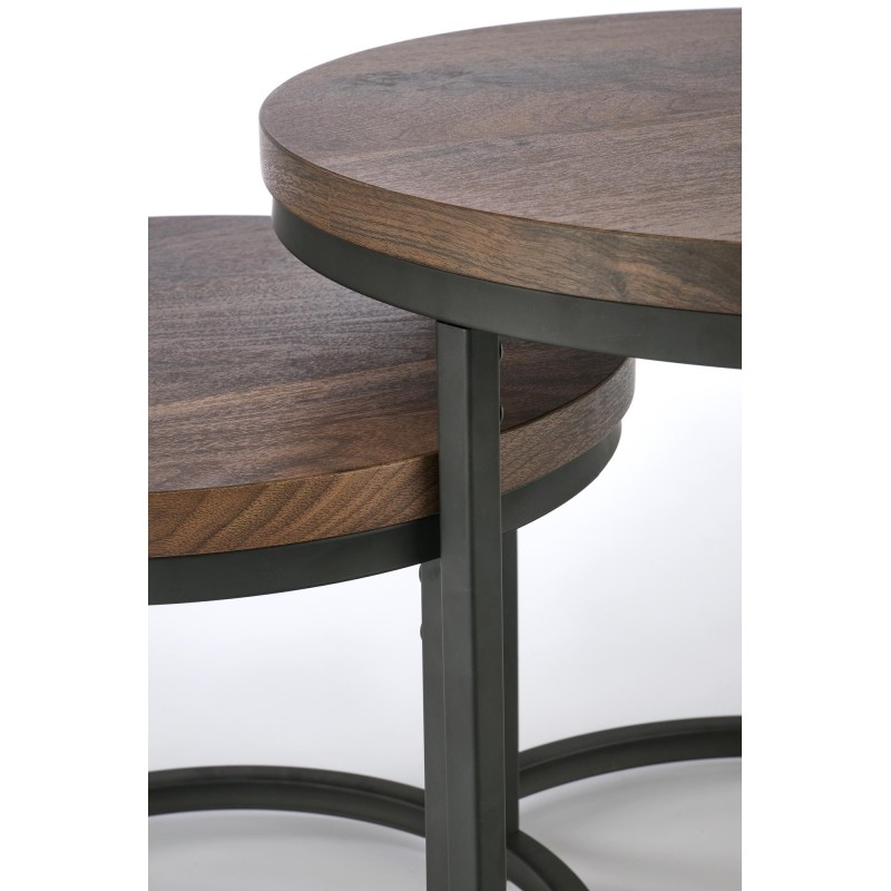 'OREO Set of Two Benches Walnut / Black' 'OREO Set of Two Benches Walnut / Black'