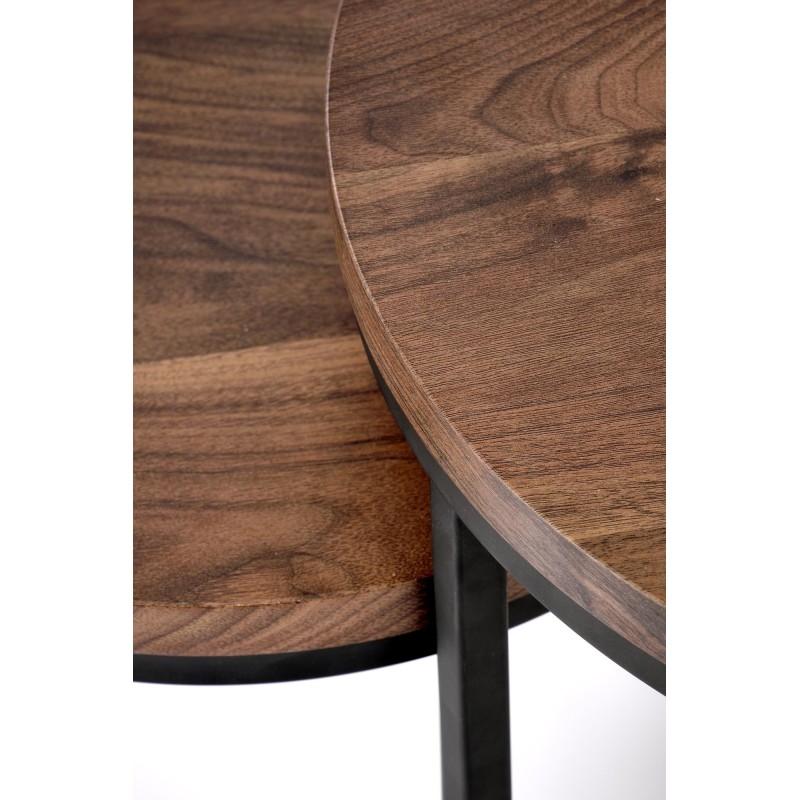 'OREO Set of Two Benches Walnut / Black' 'OREO Set of Two Benches Walnut / Black'