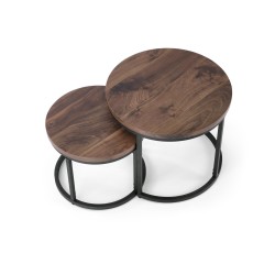 'OREO Set of Two Benches Walnut / Black' 'OREO Set of Two Benches Walnut / Black'