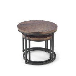 'OREO Set of Two Benches Walnut / Black' 'OREO Set of Two Benches Walnut / Black'