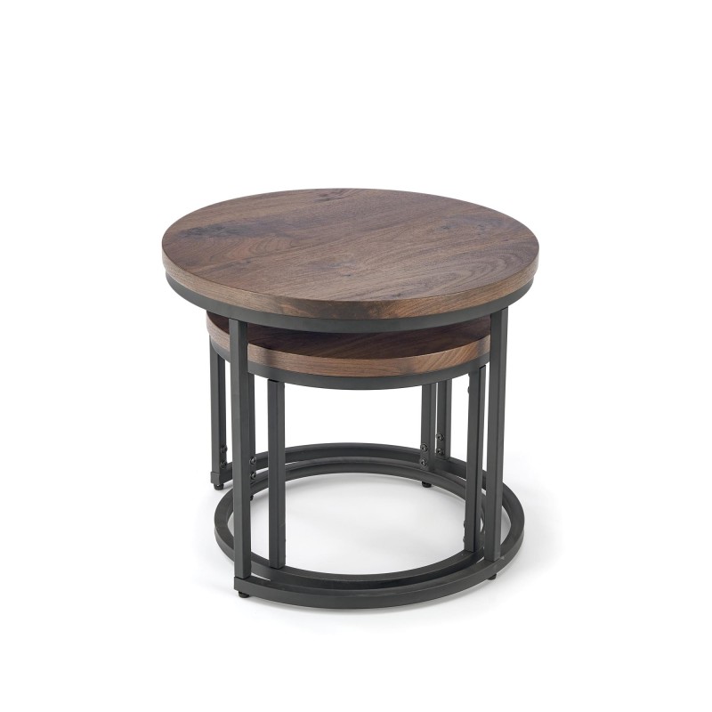 'OREO Set of Two Benches Walnut / Black' 'OREO Set of Two Benches Walnut / Black'